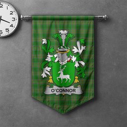 ScotsTee Shop Irish Connor or O'Connor (Corcomroe) Clan Coat of Arms Irish Tartan Gonfalon Flag