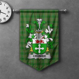 ScotsTee Shop Irish Crombie Clan Coat of Arms Irish Tartan Gonfalon Flag