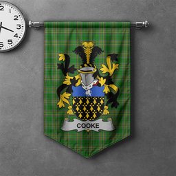 ScotsTee Shop Irish Cooke Clan Coat of Arms Irish Tartan Gonfalon Flag
