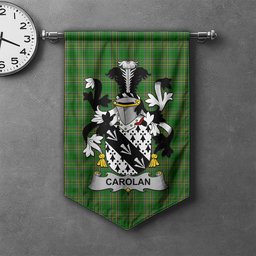 ScotsTee Shop Irish Carolan Clan Coat of Arms Irish Tartan Gonfalon Flag