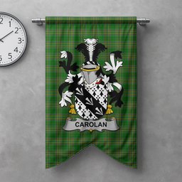 ScotsTee Shop Irish Carolan Clan Coat of Arms Irish Tartan Gonfalon Flag