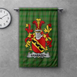 ScotsTee Shop Irish Brabazon Clan Coat of Arms Irish Tartan Gonfalon Flag