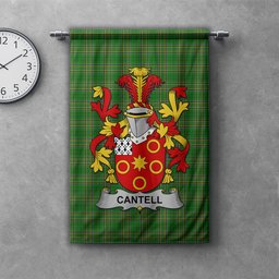 ScotsTee Shop Irish Cantell Clan Coat of Arms Irish Tartan Gonfalon Flag