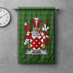 ScotsTee Shop Irish Blake Clan Coat of Arms Irish Tartan Gonfalon Flag