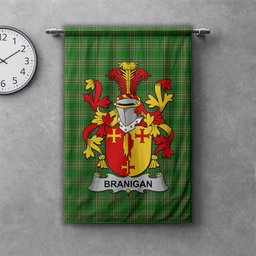 ScotsTee Shop Irish Branigan or O'Branagan Clan Coat of Arms Irish Tartan Gonfalon Flag