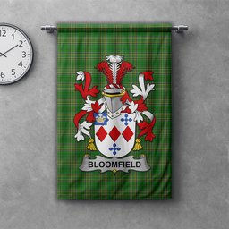 ScotsTee Shop Irish Bloomfield Clan Coat of Arms Irish Tartan Gonfalon Flag