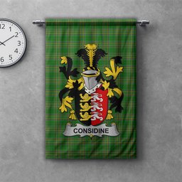 ScotsTee Shop Irish Considine or McConsidine Clan Coat of Arms Irish Tartan Gonfalon Flag