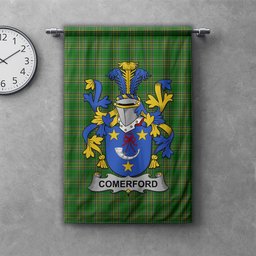 ScotsTee Shop Irish Comerford Clan Coat of Arms Irish Tartan Gonfalon Flag