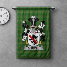 ScotsTee Shop Irish Burnell Clan Coat of Arms Irish Tartan Gonfalon Flag