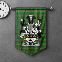ScotsTee Shop Irish Colthurst Clan Coat of Arms Irish Tartan Gonfalon Flag