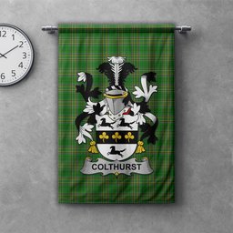 ScotsTee Shop Irish Colthurst Clan Coat of Arms Irish Tartan Gonfalon Flag
