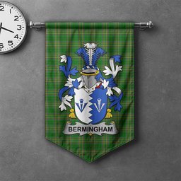ScotsTee Shop Irish Bermingham Clan Coat of Arms Irish Tartan Gonfalon Flag