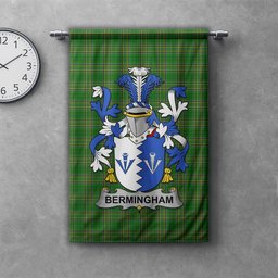 ScotsTee Shop Irish Bermingham Clan Coat of Arms Irish Tartan Gonfalon Flag