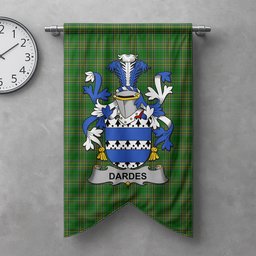 ScotsTee Shop Irish Dardes or Dardis Clan Coat of Arms Irish Tartan Gonfalon Flag