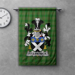 ScotsTee Shop Irish Fitz-Patrick Clan Coat of Arms Irish Tartan Gonfalon Flag