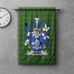 ScotsTee Shop Irish Digby Clan Coat of Arms Irish Tartan Gonfalon Flag