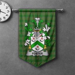 ScotsTee Shop Irish Foster Clan Coat of Arms Irish Tartan Gonfalon Flag