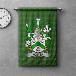 ScotsTee Shop Irish Foster Clan Coat of Arms Irish Tartan Gonfalon Flag