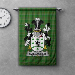 ScotsTee Shop Irish Gallagher or O'Gallagher Clan Coat of Arms Irish Tartan Gonfalon Flag