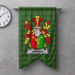 ScotsTee Shop Irish Gaynor or McGaynor Clan Coat of Arms Irish Tartan Gonfalon Flag