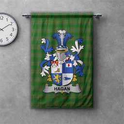 ScotsTee Shop Irish Hagan or O'Hagan Clan Coat of Arms Irish Tartan Gonfalon Flag