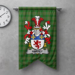 ScotsTee Shop Irish Haffey or O'Haffy Clan Coat of Arms Irish Tartan Gonfalon Flag