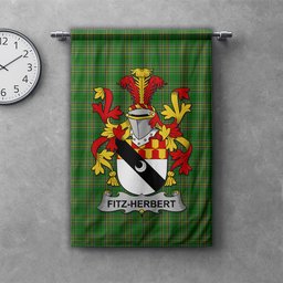 ScotsTee Shop Irish Fitz-Herbert Clan Coat of Arms Irish Tartan Gonfalon Flag