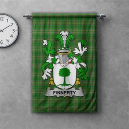 ScotsTee Shop Irish Finnerty or O'Finaghty Clan Coat of Arms Irish Tartan Gonfalon Flag