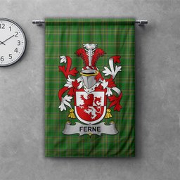 ScotsTee Shop Irish Ferne Clan Coat of Arms Irish Tartan Gonfalon Flag