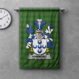 ScotsTee Shop Irish Hammond Clan Coat of Arms Irish Tartan Gonfalon Flag