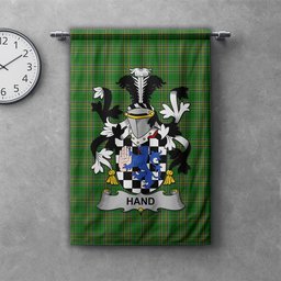 ScotsTee Shop Irish Hand or McClave Clan Coat of Arms Irish Tartan Gonfalon Flag