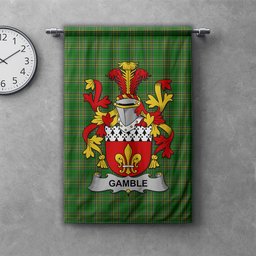 ScotsTee Shop Irish Gamble Clan Coat of Arms Irish Tartan Gonfalon Flag