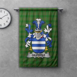 ScotsTee Shop Irish Gilfoyle or McGilfoyle Clan Coat of Arms Irish Tartan Gonfalon Flag