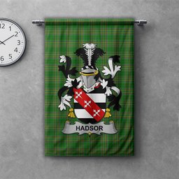 ScotsTee Shop Irish Hadsor Clan Coat of Arms Irish Tartan Gonfalon Flag