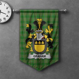 ScotsTee Shop Irish Graham or Grahan Clan Coat of Arms Irish Tartan Gonfalon Flag