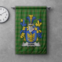 ScotsTee Shop Irish Dunn or O'Dunn Clan Coat of Arms Irish Tartan Gonfalon Flag
