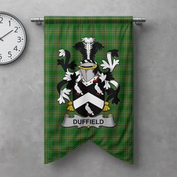 ScotsTee Shop Irish Duffield Clan Coat of Arms Irish Tartan Gonfalon Flag