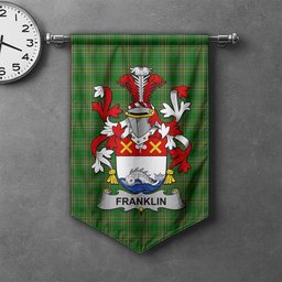 ScotsTee Shop Irish Franklin Clan Coat of Arms Irish Tartan Gonfalon Flag
