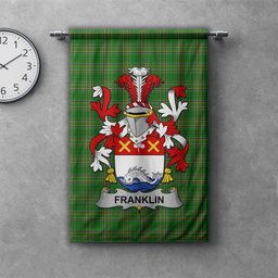 ScotsTee Shop Irish Franklin Clan Coat of Arms Irish Tartan Gonfalon Flag