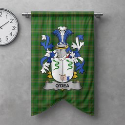 ScotsTee Shop Irish Dea or O'Dea Clan Coat of Arms Irish Tartan Gonfalon Flag