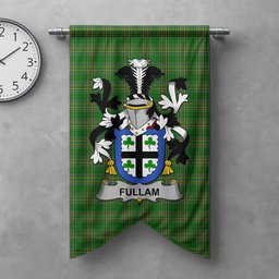 ScotsTee Shop Irish Fullam Clan Coat of Arms Irish Tartan Gonfalon Flag