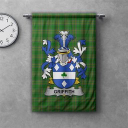 ScotsTee Shop Irish Griffith Clan Coat of Arms Irish Tartan Gonfalon Flag