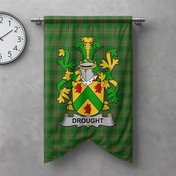 ScotsTee Shop Irish Drought Clan Coat of Arms Irish Tartan Gonfalon Flag