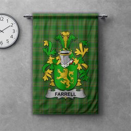 ScotsTee Shop Irish Farrell or O'Ferrell Clan Coat of Arms Irish Tartan Gonfalon Flag