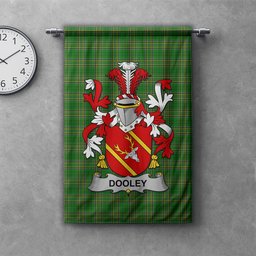 ScotsTee Shop Irish Dooley or O'Dooley Clan Coat of Arms Irish Tartan Gonfalon Flag