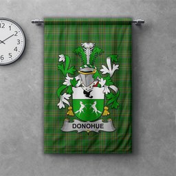 ScotsTee Shop Irish Donohue or O'Donohue Clan Coat of Arms Irish Tartan Gonfalon Flag