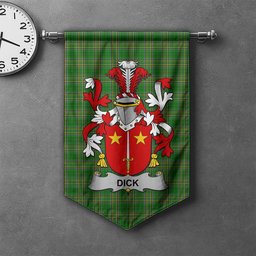 ScotsTee Shop Irish Dick Clan Coat of Arms Irish Tartan Gonfalon Flag