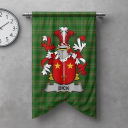 ScotsTee Shop Irish Dick Clan Coat of Arms Irish Tartan Gonfalon Flag