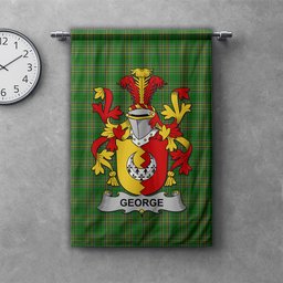 ScotsTee Shop Irish George Clan Coat of Arms Irish Tartan Gonfalon Flag