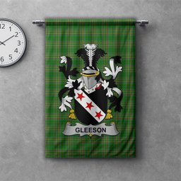 ScotsTee Shop Irish Gleeson or O'Glissane Clan Coat of Arms Irish Tartan Gonfalon Flag